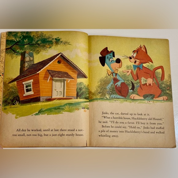 Vintage 1959 Little Golden Book- Huckleberry Hound Builds a House “B” print VGC - Picture 5 of 16